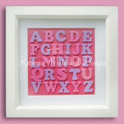 Pink and Purple Alphabet Wall Art