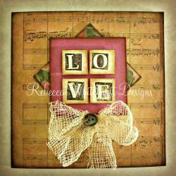 Blank rustic style 'LOVE' card